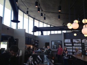 ABOVE: Interior of the new Starbucks on opening day. Photo added to blog post on 9/30/12 @ 9am. 