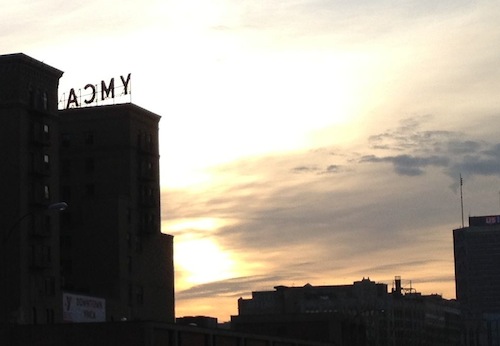 The YMCA sign at 16th & Locust last weekend