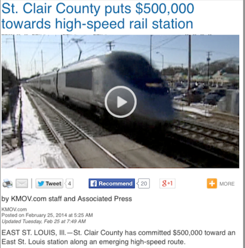 KMOV showed video of a foreign bullet train, click image for story. 