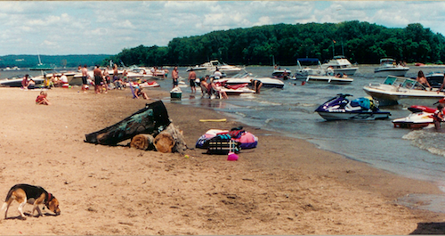 Missouri River beach party, July 11, 1999