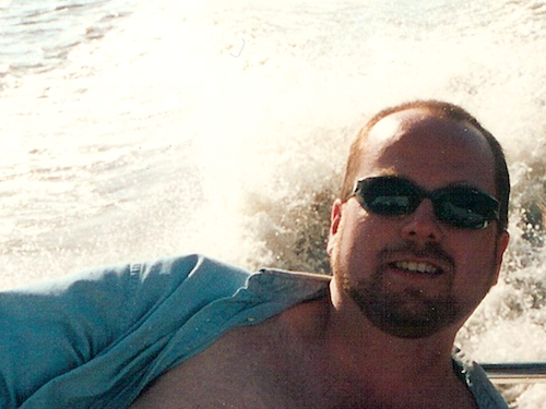 Steve Patterson on the Missouri River, July 3, 1999