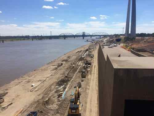 Work continues on the North end of Lenore K. Sullivan -- raising it was delayed by flooding. Click image to see September 2015 post with more images